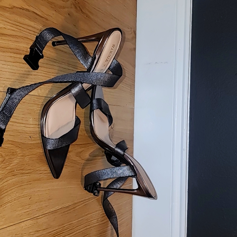 Strappy ankle wrap heels